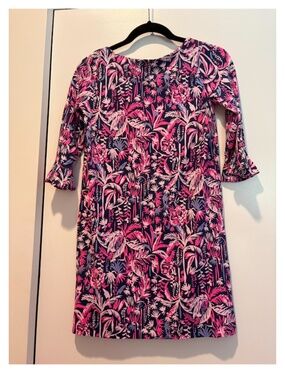 NWT Lilly Pulitzer Mini Sophie Ruffle Dress Swing of Things XL 12-14 UPF 50+